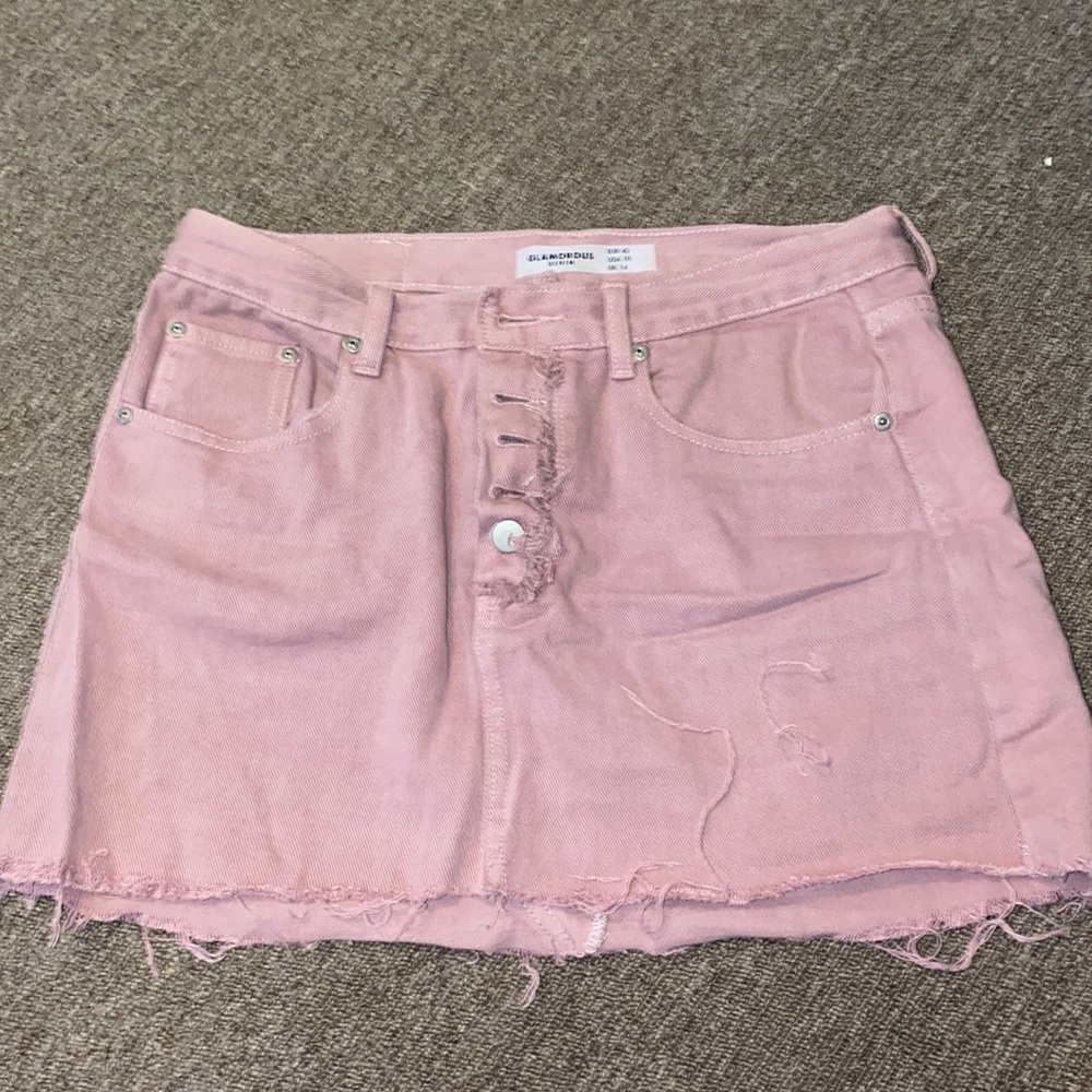 Mauve denim skirt